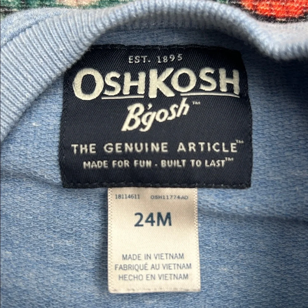 OshKosh B’gosh Blue Dinosaur Sweatshirt, Size 24 Months